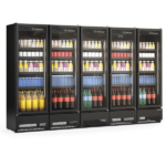 Refrigerador/Expositor Vertical 5 Portas 2492L Conveniência GCVR-2500 CB PR All Black Gelopar - Portas de Vidro + LED Perimetral