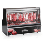 Balcão de Açougue 2,00m GATS-200 PR Preto Gelopar Linha Turino - Tendal Duplo